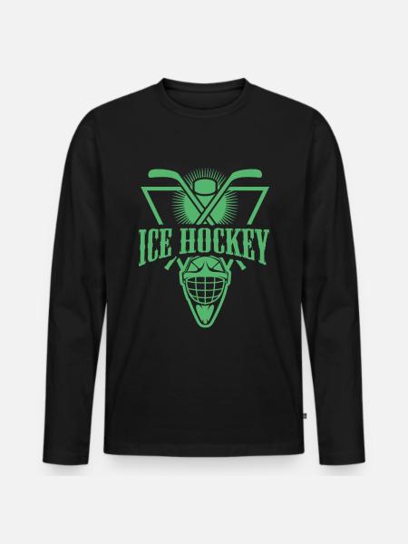 Eishockey Goalie - Männer Premium Bio Langarmshirt - Schwarz