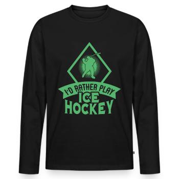 Eishockey Eishockey Eishockey Eishockey - Männer Premium Bio Langarmshirt - Schwarz - Vorne - Nico (187cm)
