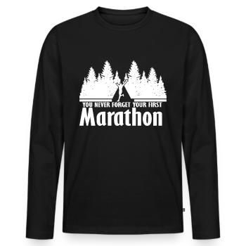 Marathon - Men's Premium Organic Long Sleeve Shirt - black - Front - Nico (187cm)