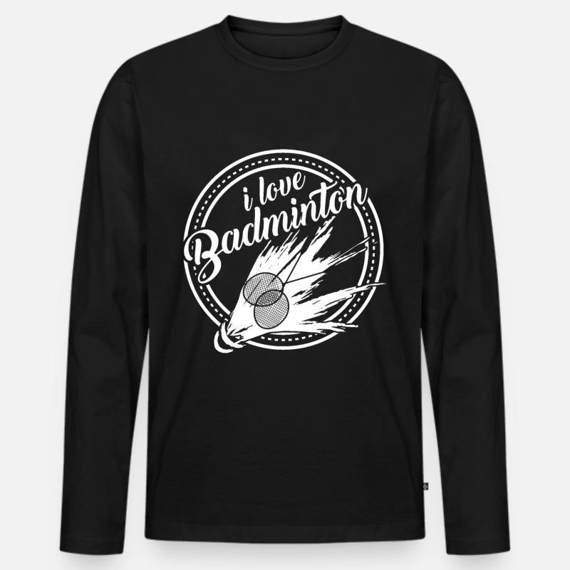Badminton - Männer Premium Bio Langarmshirt - Schwarz