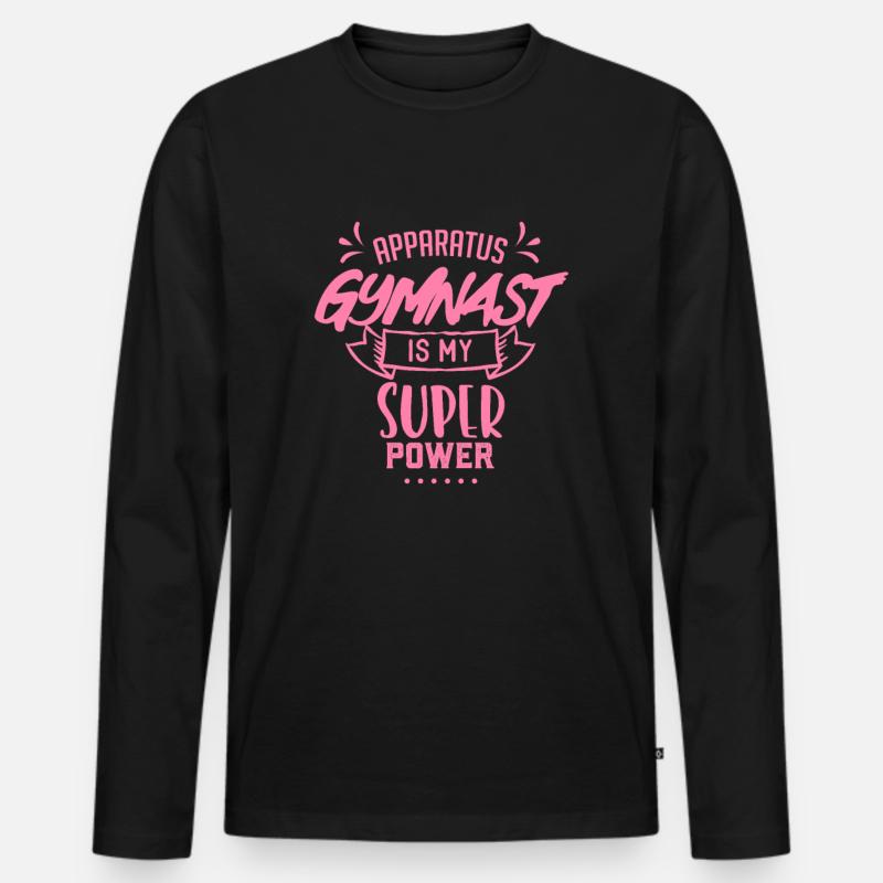 Geräteturnen Geräteturnen Geräteturnen - Männer Premium Bio Langarmshirt - Schwarz