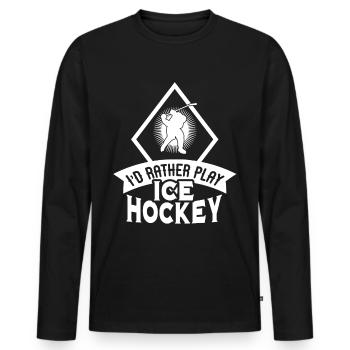 Eishockey Eishockey Eishockey Eishockey - Männer Premium Bio Langarmshirt - Schwarz - Vorne - Nico (187cm)