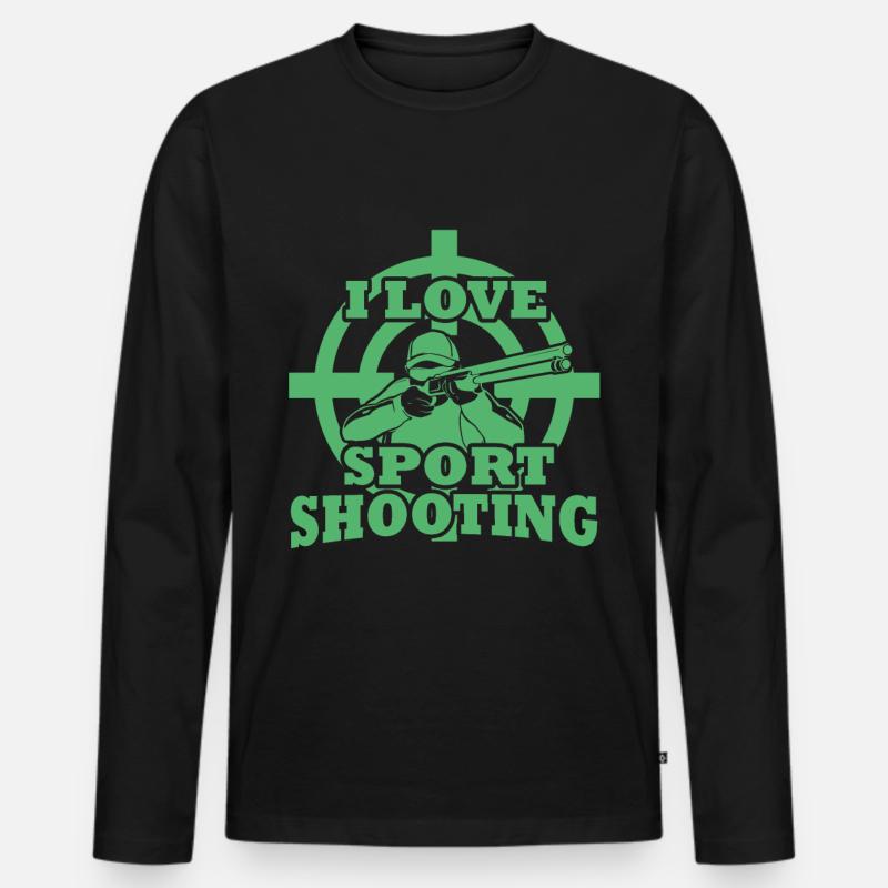 Schießstand - Männer Premium Bio Langarmshirt - Schwarz