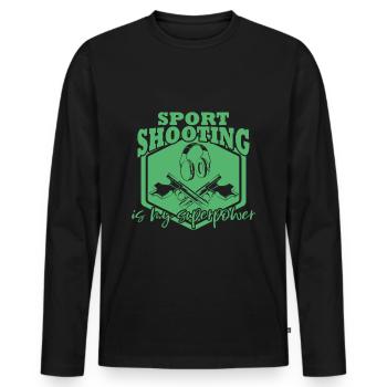Sport shooting - Men's Premium Organic Long Sleeve Shirt - black - Front - Nico (187cm)