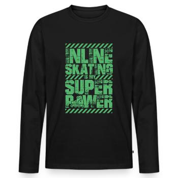 Sk8 Inline Skate Inline Skating Roller Skates Inliner - Men's Premium Organic Long Sleeve Shirt - black - Front - Nico (187cm)