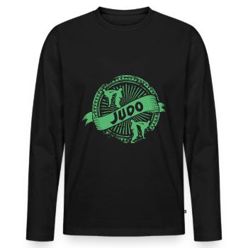 Judoka Arts martiaux Arts martiaux Judo Combat Judo - T-shirt manches longues Premium bio Homme - noir - Devant - Nico (187cm)