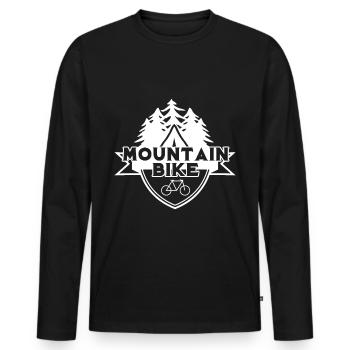 Mountainbiken - Männer Premium Bio Langarmshirt - Schwarz - Vorne - Nico (187cm)
