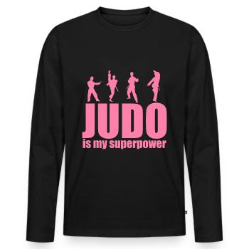 Judoka Kampfkunst Kampfsport Judo Judo Damen - Männer Premium Bio Langarmshirt - Schwarz - Vorne - Nico (187cm)