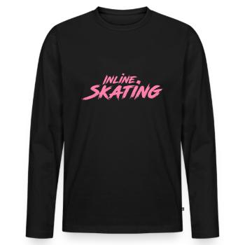 Patineuse patineuse Inliner Inline Skaterin - T-shirt manches longues Premium bio Homme - noir - Devant - Nico (187cm)