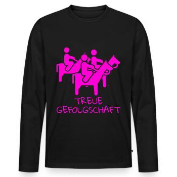 Junggesellenabschied Reiter Reiten Pferd Geschenk - Männer Premium Bio Langarmshirt - Schwarz - Vorne - Nico (187cm)