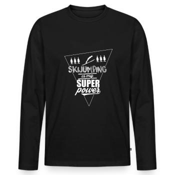 Saut à ski - T-shirt manches longues Premium bio Homme - noir - Devant - Nico (187cm)
