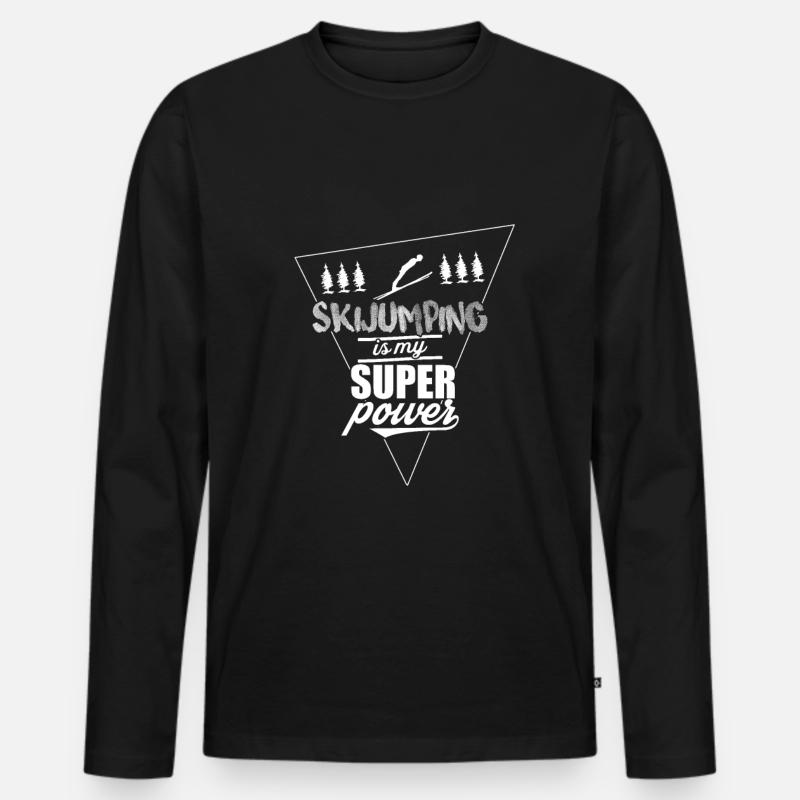 Skispringen - Männer Premium Bio Langarmshirt - Schwarz