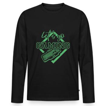 Gamer - T-shirt manches longues Premium bio Homme - noir - Devant - Nico (187cm)