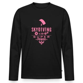 Fallschirm - Männer Premium Bio Langarmshirt - Schwarz - Vorne - Nico (187cm)