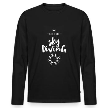 Skydiving Skydiving - Men's Premium Organic Long Sleeve Shirt - black - Front - Nico (187cm)