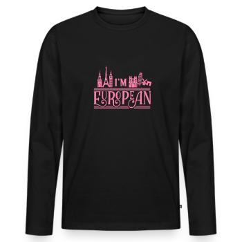 Europeans EU European Union Brexit Europe - Men's Premium Organic Long Sleeve Shirt - black - Front - Nico (187cm)