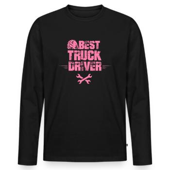 LKW Fahrerin LKW Fahrerin LKW Fahrerin - Männer Premium Bio Langarmshirt - Schwarz - Vorne - Nico (187cm)