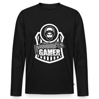 Gaming Gaming Gaming Gaming - Men's Premium Organic Long Sleeve Shirt - black - Front - Nico (187cm)