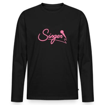 Chanteur Chanteuse Maman Chanter École de chant - T-shirt manches longues Premium bio Homme - noir - Devant - Nico (187cm)