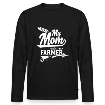 Bauer Bauer Bauer Bauer - Männer Premium Bio Langarmshirt - Schwarz - Vorne - Nico (187cm)