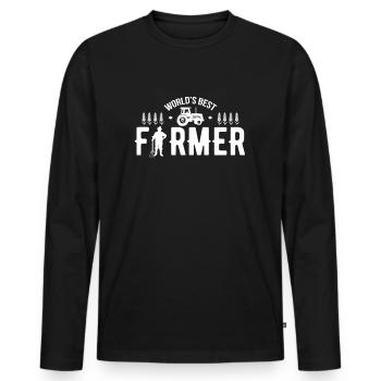 Agricultrice agricultrice Fermière paysanne - T-shirt manches longues Premium bio Homme - noir - Devant - Nico (187cm)