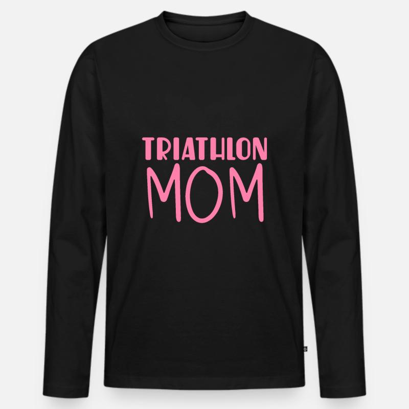 Triathlon Mama - Männer Premium Bio Langarmshirt - Schwarz