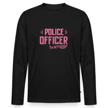 Policewoman - Men's Premium Organic Long Sleeve Shirt - black - Front - Nico (187cm)