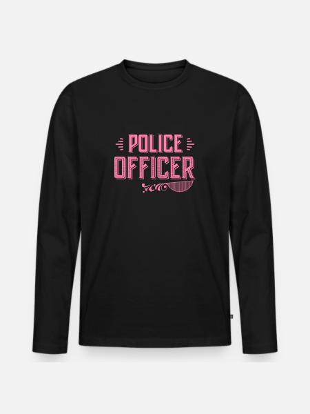 Policewoman - Men's Premium Organic Long Sleeve Shirt - black