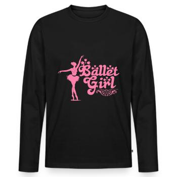 Ballet - T-shirt manches longues Premium bio Homme - noir - Devant - Nico (187cm)