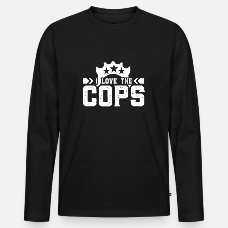 Polizei Polizei Polizei Polizei - Männer Premium Bio Langarmshirt - Schwarz