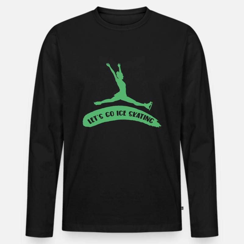 Eislauf - Männer Premium Bio Langarmshirt - Schwarz