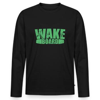 Wakeboard Wakeboard Wakeboard Wakeboarder Wakeboarder corde - T-shirt manches longues Premium bio Homme - noir - Devant - Nico (187cm)