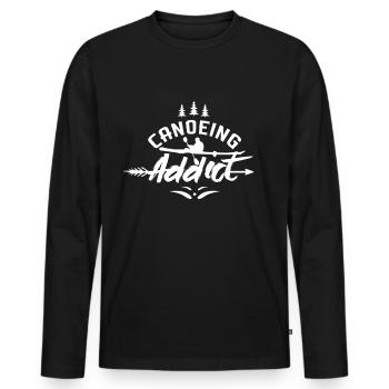 Canoeist Canoe paddle Canoeing Canoeing Canoe - Men's Premium Organic Long Sleeve Shirt - black - Front - Nico (187cm)
