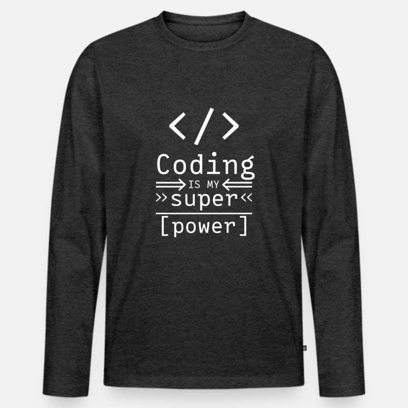 Software Coding Hacker Programming Programmer Men's Premium Organic Long Sleeve Shirt