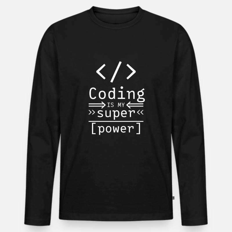 Logiciels Codage Hacker Programmeurs - T-shirt manches longues Premium bio Homme - noir