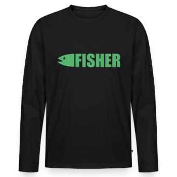 Fisherman - Men's Premium Organic Long Sleeve Shirt - black - Front - Nico (187cm)