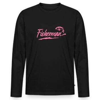 Fisherman - Men's Premium Organic Long Sleeve Shirt - black - Front - Nico (187cm)
