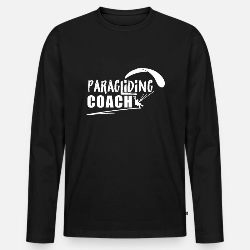 Gleitschirmflieger Gleitschirmflieger - Männer Premium Bio Langarmshirt - Schwarz