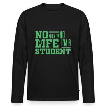 Student Uni Student Study Studies - Men's Premium Organic Long Sleeve Shirt - black - Front - Nico (187cm)