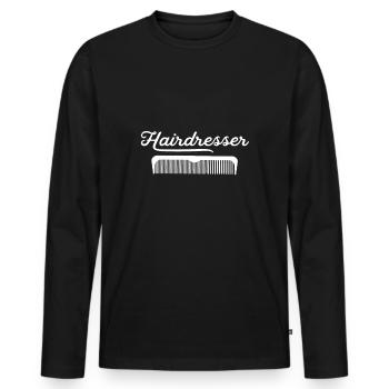 Frisör Friseuse Haar Friseursalon Haare schneiden - Männer Premium Bio Langarmshirt - Schwarz - Vorne - Nico (187cm)
