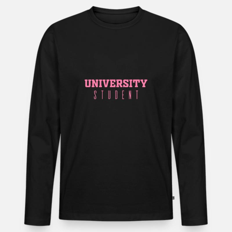 Studentin Studentin Studentin Studentin - Männer Premium Bio Langarmshirt - Schwarz