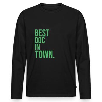 Doctors Doctor's Office Doctor Doctor Doctor - Men's Premium Organic Long Sleeve Shirt - black - Front - Nico (187cm)
