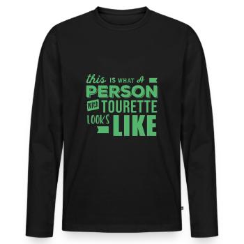 Tourette Disability - Men's Premium Organic Long Sleeve Shirt - black - Front - Nico (187cm)