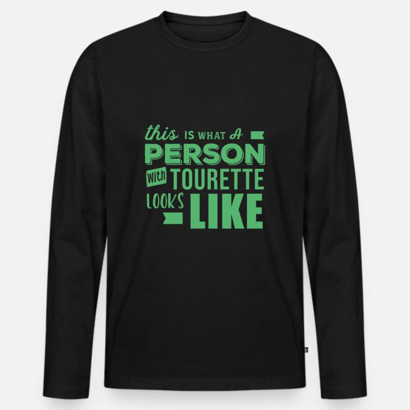 Tourette Behinderung - Männer Premium Bio Langarmshirt - Schwarz
