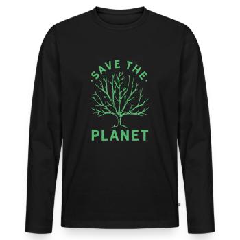 Climat L’environnement sauver le réchauffement climatique Changement climatique - T-shirt manches longues Premium bio Homme - noir - Devant - Nico (187cm)