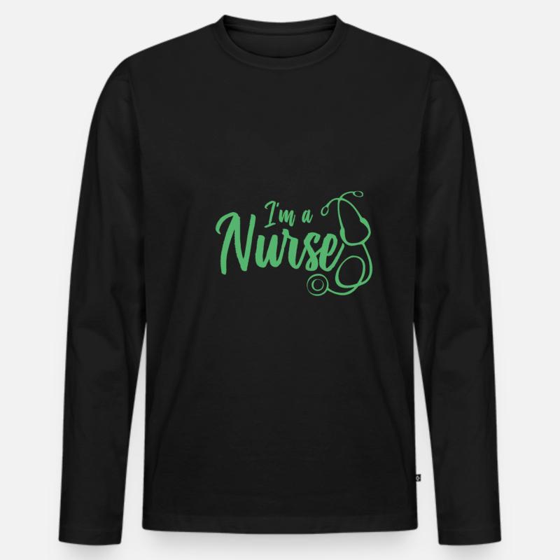 Pflege - Männer Premium Bio Langarmshirt - Schwarz
