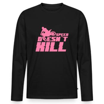 Motocrosser Motocross Motocrosser Motorcycle Biker - Men's Premium Organic Long Sleeve Shirt - black - Front - Nico (187cm)
