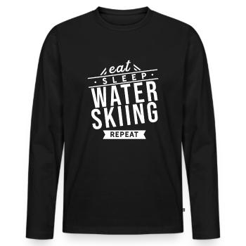 Water ski - Men's Premium Organic Long Sleeve Shirt - black - Front - Nico (187cm)