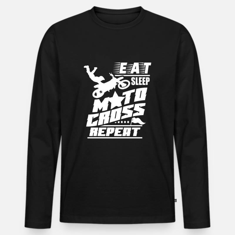 Motocross - Männer Premium Bio Langarmshirt - Schwarz