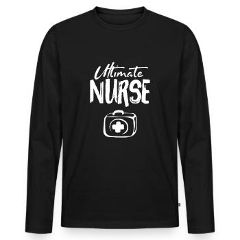 Nurse Nurse - Men's Premium Organic Long Sleeve Shirt - black - Front - Nico (187cm)